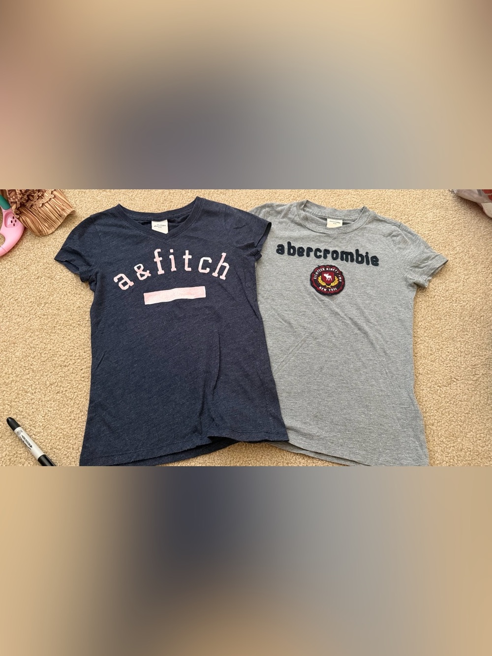 Abercrombie & Fitch Kids' Short Sleeve T-Shirt - Navy & Gray